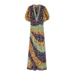 La DoubleJ Marlene Dress in Honeysuckle Tricolor Yellow at Luxury Shoes 