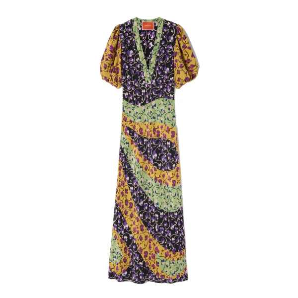 Marlene Dress in Honeysuckle Tricolor Yellow