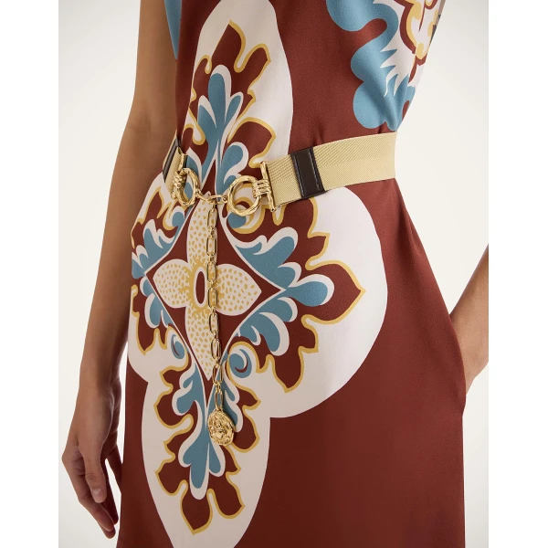 La DoubleJ Medallion Belt in Ecru at Luxury Shoes 