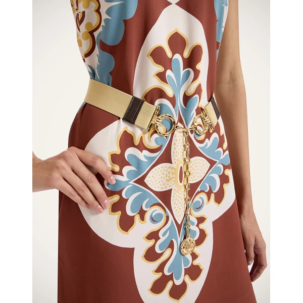 La DoubleJ Medallion Belt in Ecru at Luxury Shoes 