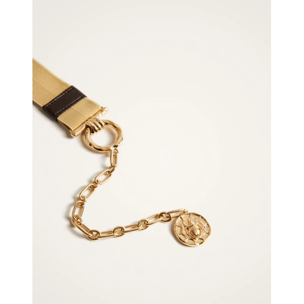 La DoubleJ Medallion Belt in Ecru at Luxury Shoes 