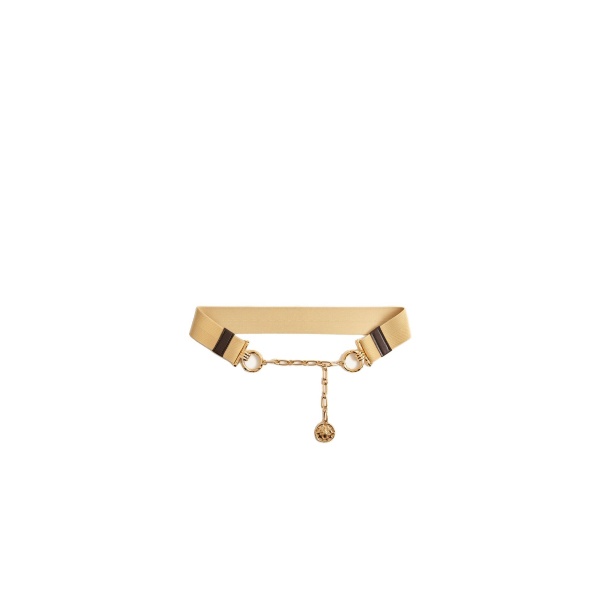 La DoubleJ Medallion Belt in Ecru at Luxury Shoes 