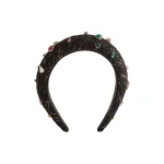 La DoubleJ Medici Headband in Bicolor Black at Luxury Shoes 