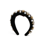 La DoubleJ Medici Headband in Gold at Luxury Shoes 