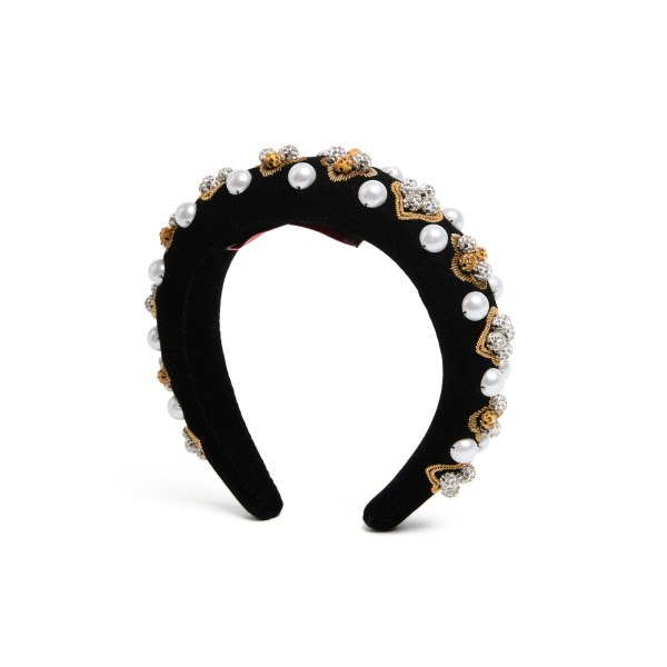 La DoubleJ Medici Headband in Gold at Luxury Shoes 