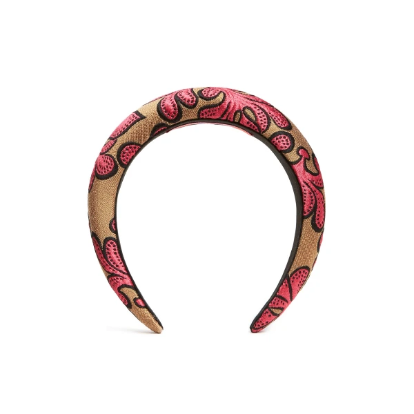 La DoubleJ Medici Headband in Herald Fuchsia at Luxury Shoes 