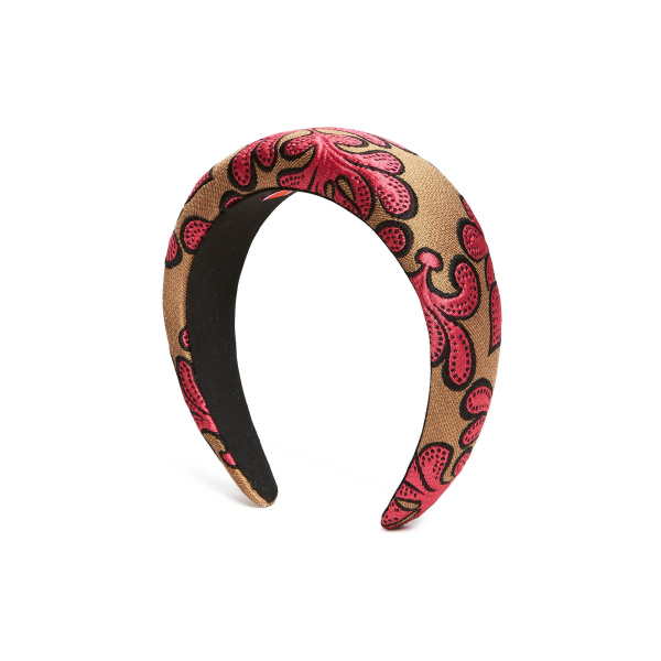 La DoubleJ Medici Headband in Herald Fuchsia at Luxury Shoes 