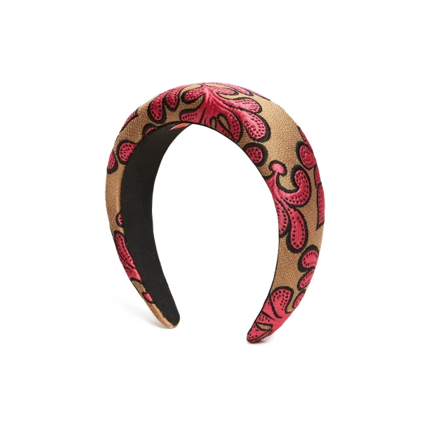 La DoubleJ Medici Headband in Herald Fuchsia at Luxury Shoes 