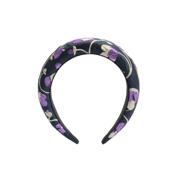 La DoubleJ Medici Headband in Honeysuckle Black at Luxury Shoes 