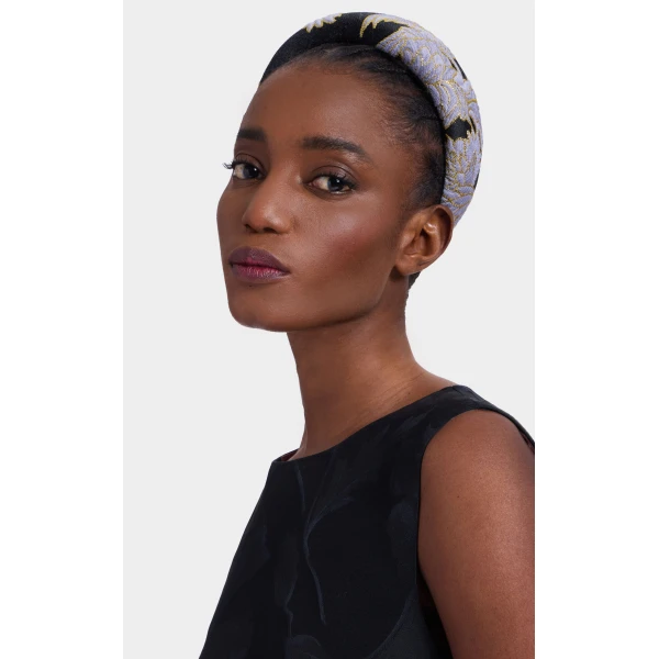 La DoubleJ Medici Headband in Lark Black at Luxury Shoes 