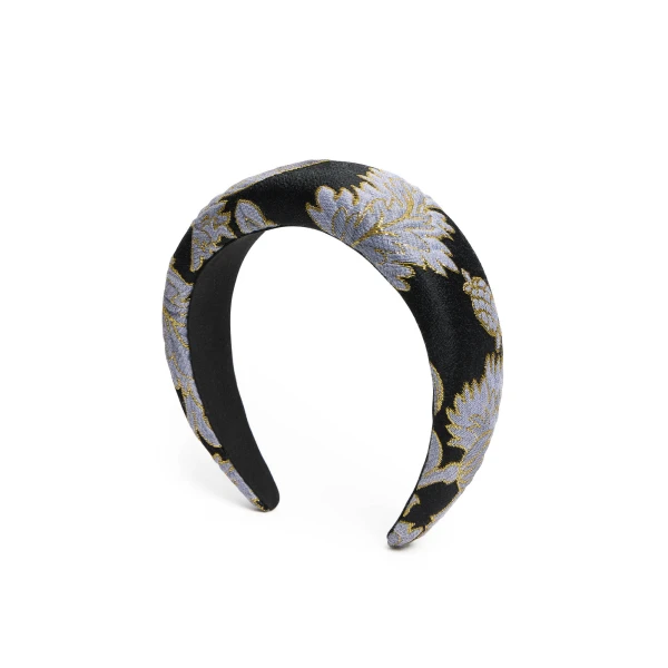 La DoubleJ Medici Headband in Lark Black at Luxury Shoes 