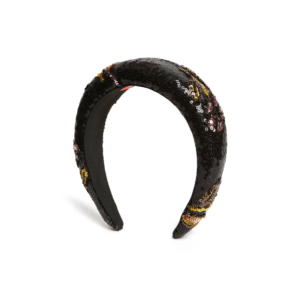 La DoubleJ Medici Headband in Mayfair Black at Luxury Shoes 