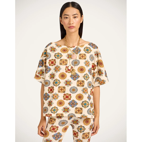 La DoubleJ Meditation Tee in Nucleus Off White, view 2