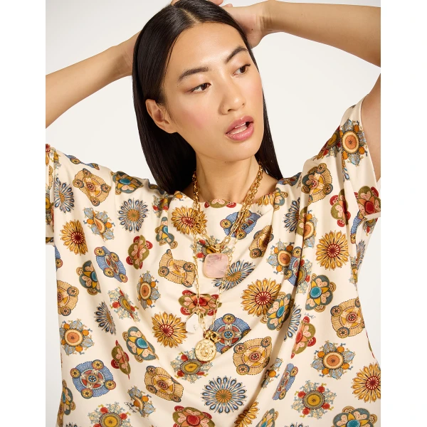 La DoubleJ Meditation Tee in Nucleus Off White, view 5