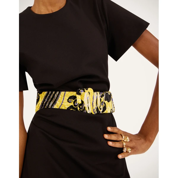 La DoubleJ Medium Belt in Atlantis Yellow at Luxury Shoes 