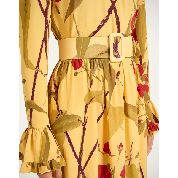 La DoubleJ Medium Belt in Bamboo Yellow at Luxury Shoes 