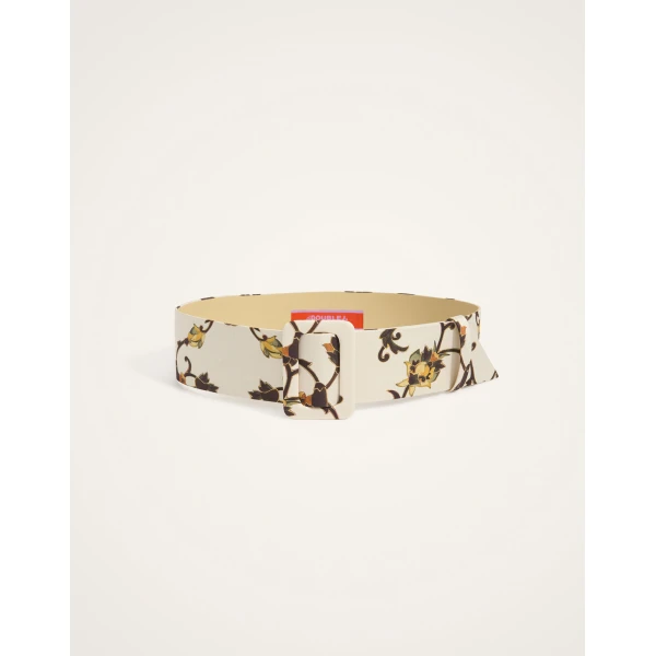 La DoubleJ Medium Belt in Buttercup Micro White at Luxury Shoes 