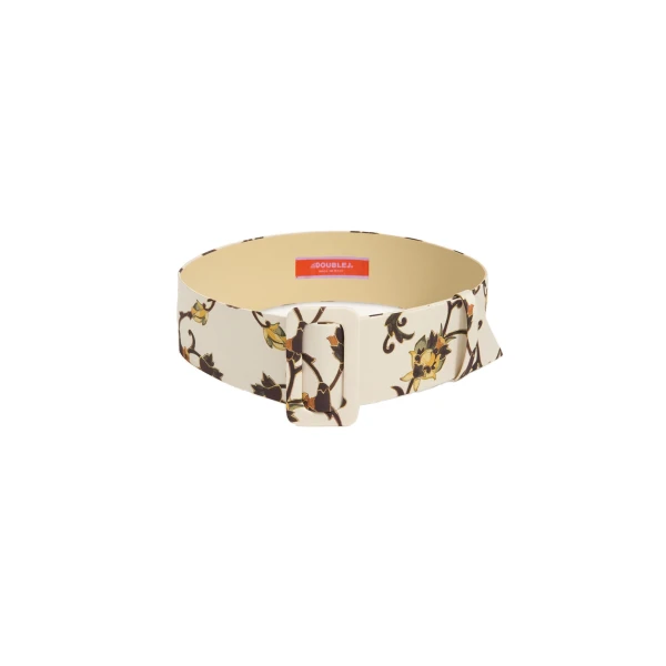 Medium Belt in Buttercup Micro White