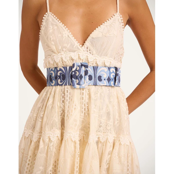 La DoubleJ Medium Belt in Cocoon Blue at Luxury Shoes 