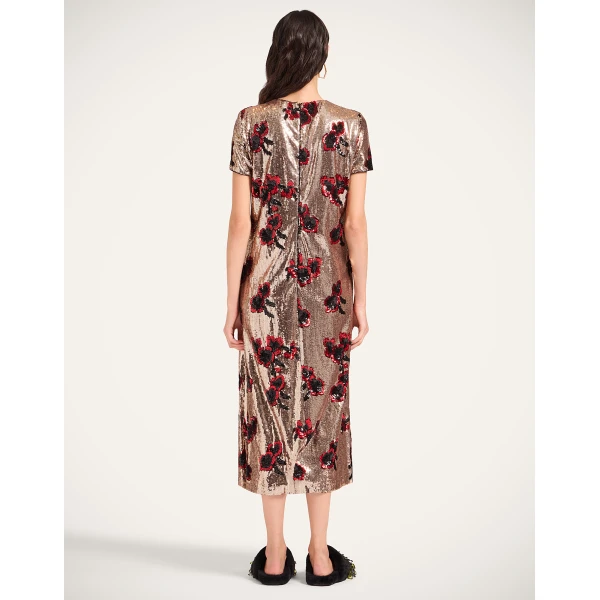 La DoubleJ Midi Swing Dress in Primrose Bronze, view 3