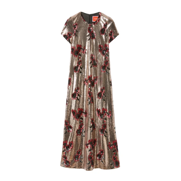 Midi Swing Dress in Primrose Bronze