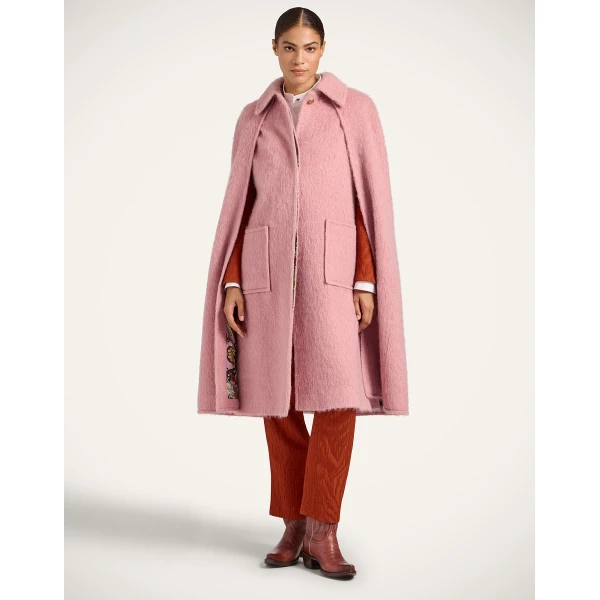 La DoubleJ Milano Cape Coat in Pink, view 2