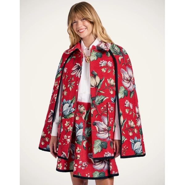 La DoubleJ Milano Mini Cape in Honolulu Red, view 2