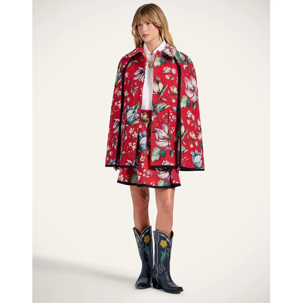 La DoubleJ Milano Mini Cape in Honolulu Red, view 4