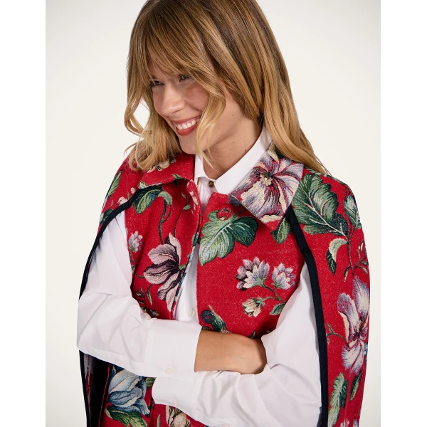 La DoubleJ Milano Mini Cape in Honolulu Red, view 6