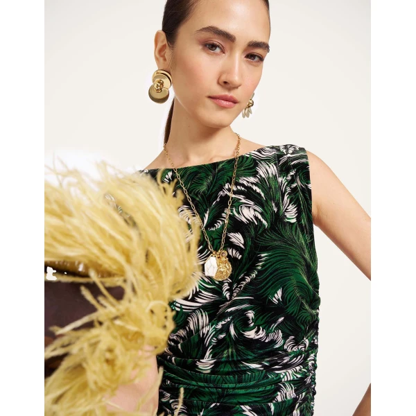 La DoubleJ Mini Bandage Dress in Quill Green at Luxury Shoes 