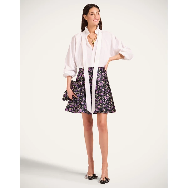 La DoubleJ Mini Dolce Vita Skirt in Honeysuckle Black, view 2