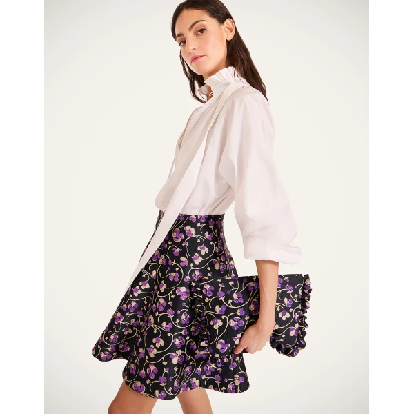 La DoubleJ Mini Dolce Vita Skirt in Honeysuckle Black, view 6