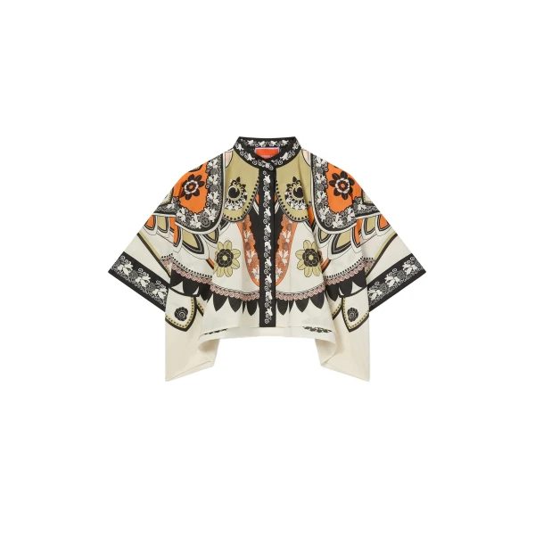 La DoubleJ Mini Foulard Shirt in Plume Ivory