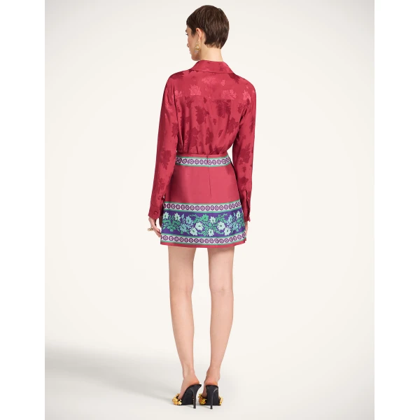 La DoubleJ Mini Foulard Skirt in Regalia Red, view 3