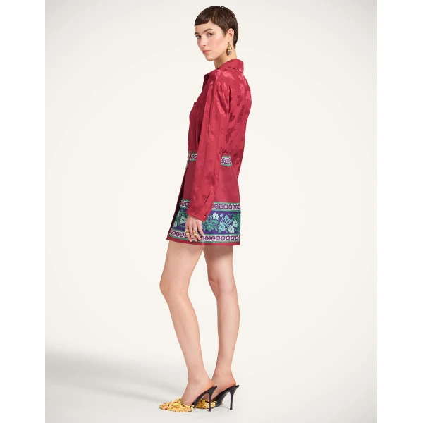 La DoubleJ Mini Foulard Skirt in Regalia Red, view 4