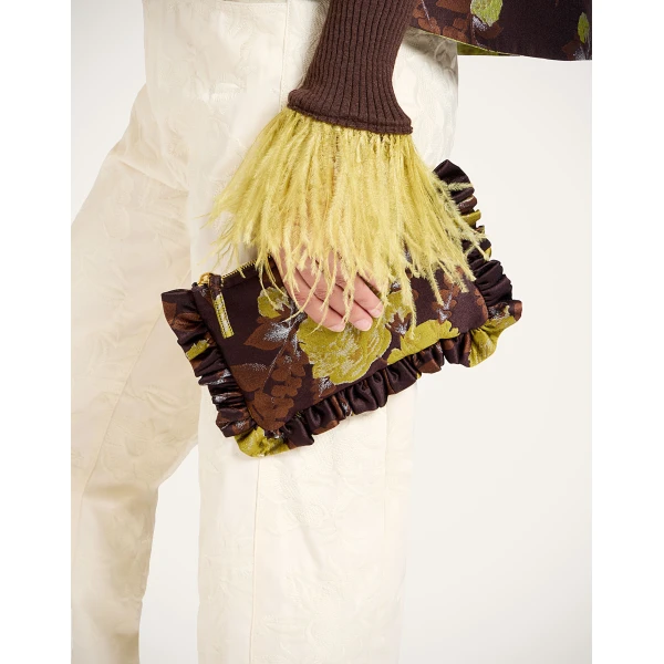 La DoubleJ Mini Hand Pochette in Devon Brown at Luxury Shoes 