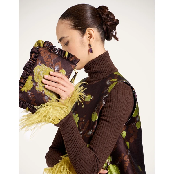 La DoubleJ Mini Hand Pochette in Devon Brown at Luxury Shoes 