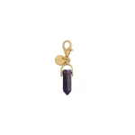 La DoubleJ Mini Pillar Charm in 24K Gold Plate & Amethyst