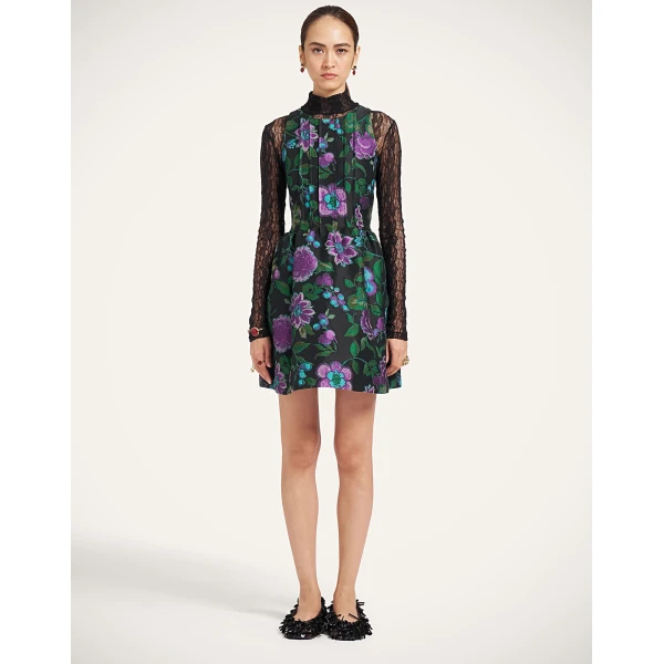 La DoubleJ Mini Pirhouette Dress in Botanical Black at Luxury Shoes 
