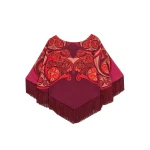 La DoubleJ Mini Poncho in Alchemy Dark Red at Luxury Shoes 