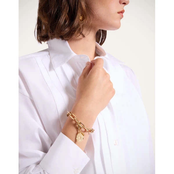 La DoubleJ Mini Scarab Charm in 24K Gold Plate, view 2