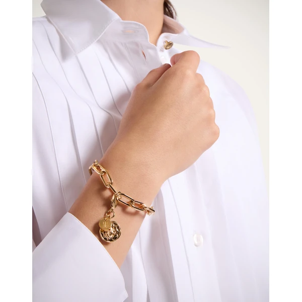 La DoubleJ Mini Scarab Charm in 24K Gold Plate, view 3