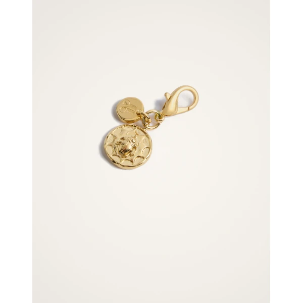 La DoubleJ Mini Scarab Charm in 24K Gold Plate, view 4