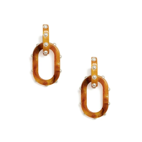 La DoubleJ Nefertiti Double Earrings in Rust