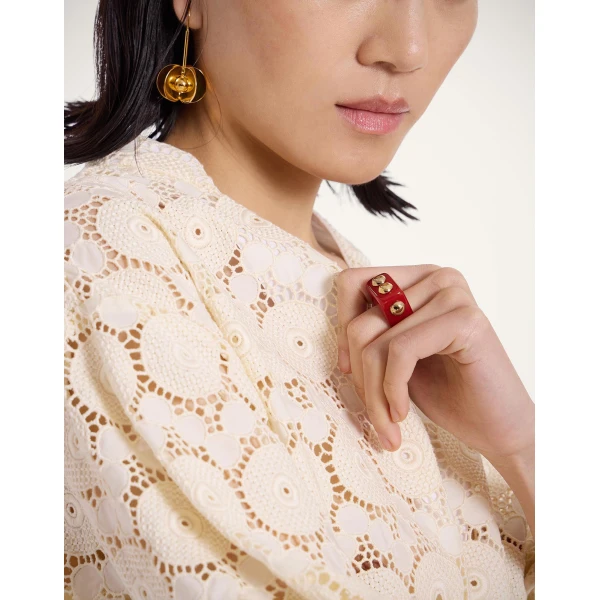 La DoubleJ Nefertiti Ring in Burgundy, view 2