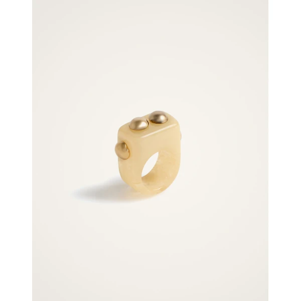 La DoubleJ Nefertiti Ring in Cream, view 3