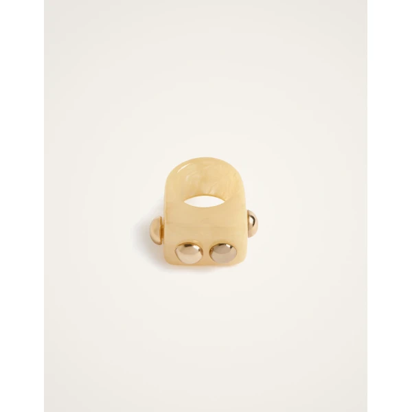 La DoubleJ Nefertiti Ring in Cream, view 4