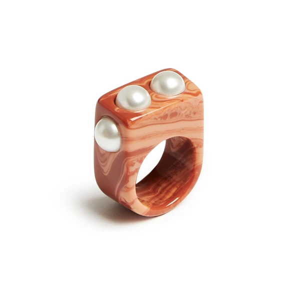 La DoubleJ Nefertiti Ring in Pink, view 2