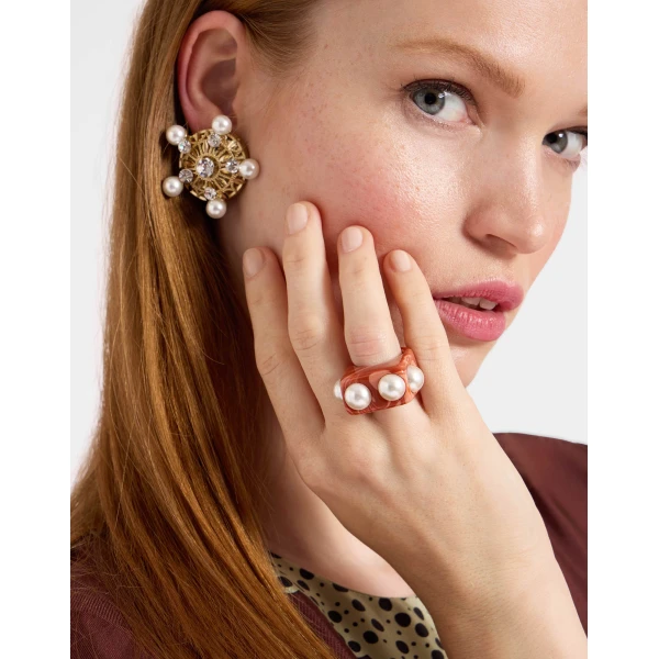 La DoubleJ Nefertiti Ring in Pink, view 4