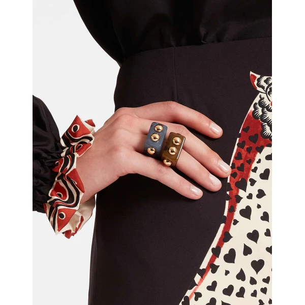 La DoubleJ Nefertiti Ring in Teal, view 4